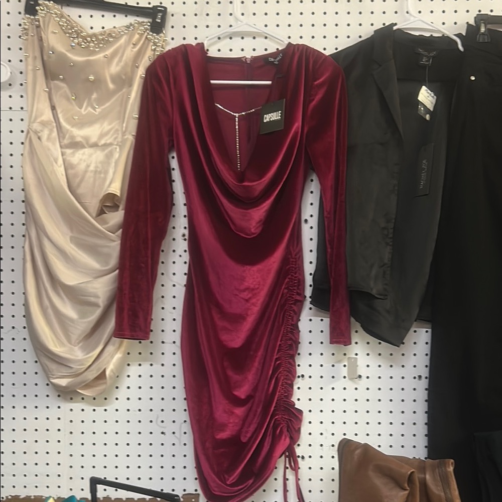 Able Women's Red Velvet Dress